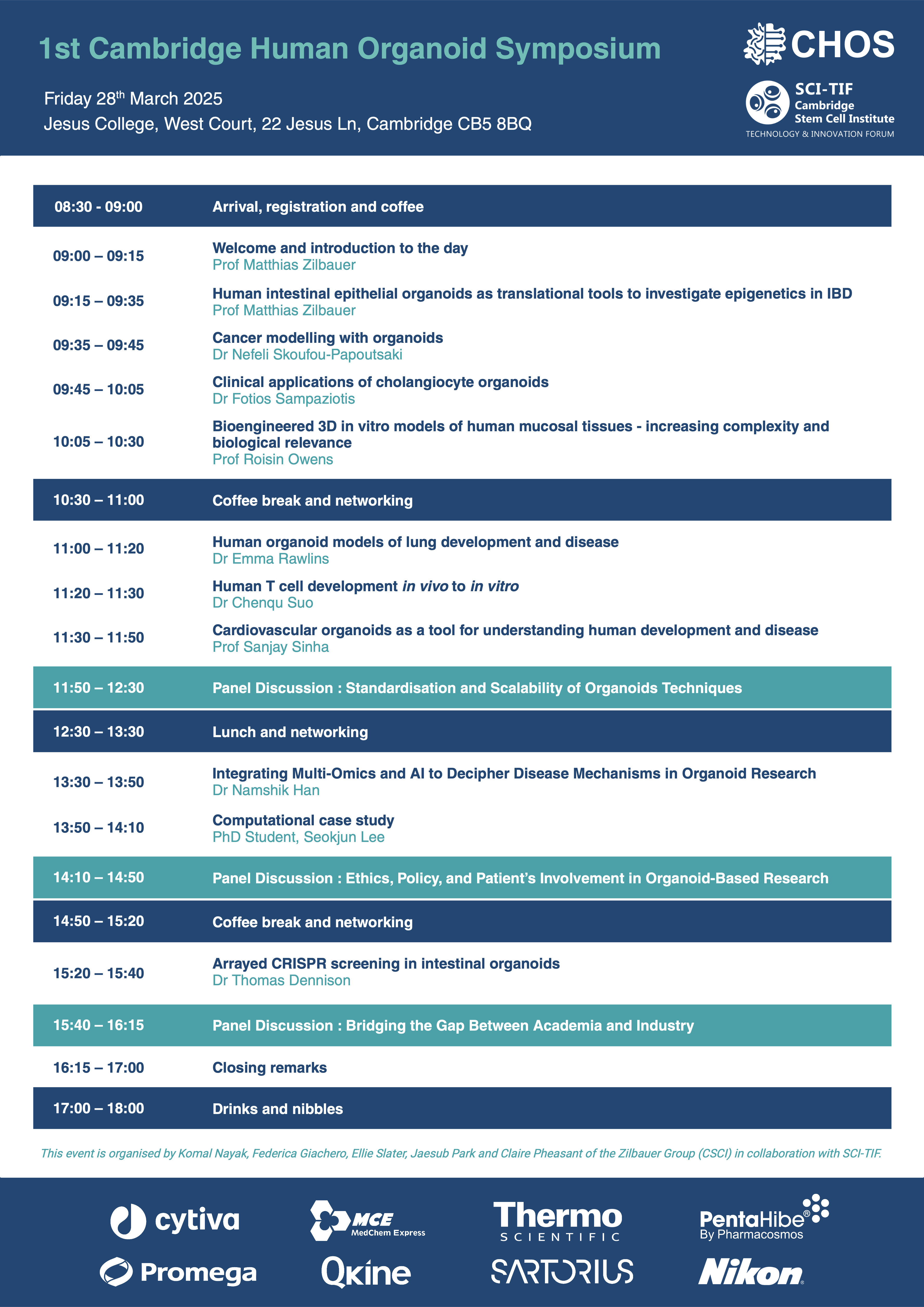 Programme for event