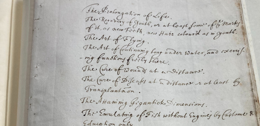 Royal Society charter book page