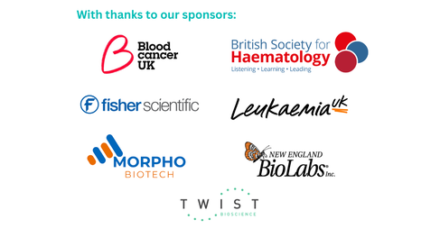 CLBIS sponsors: Blood Cancer UK, BSH, Fisher Scientific, Leukaemia UK, Morpho Biotech, New England Biolabs, Twist Bioscence