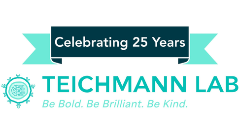 25 Anniversary logo for Teichmann Lab with motto: Be Bold. Be Brilliant. Be Kind.