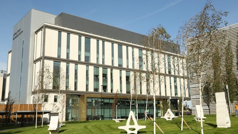 Photo of multistorey laboratory building - the Jeffrey Cheah Biomedical Centre.