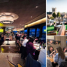 Collage of photos from the networking dinner