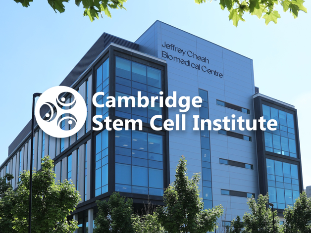 Image of the research building with the Cambridge Stem Cell Institute logo