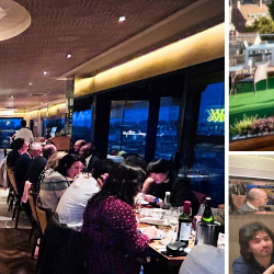 Collage of photos from the networking dinner