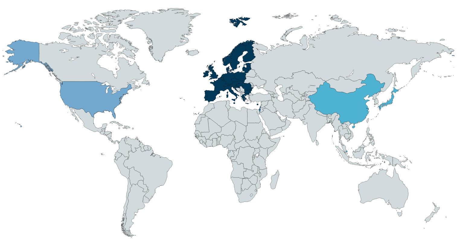 SCI International Presence map