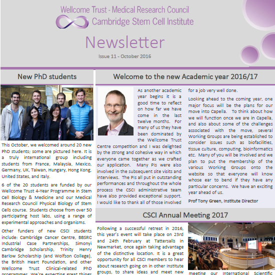 CSCI newsletter October 2016